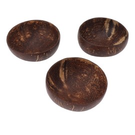 Coconut Bowl Set Leakage Proof Reusable Hand Polished Coconut Shell Bowls for Rice Dessert Salad Breakfast