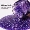 Imtiti Glitter Gel Nail Polish, Clear Purple Iridescent Glitter Gel