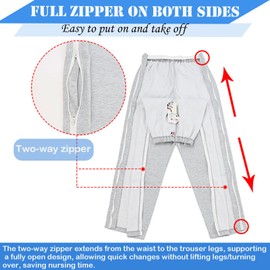 AUSTYLCO Tear Away Pants for Men Two Side Zippers Sweatpants for Basketball Knee/Leg Post-Surgery/Fracture