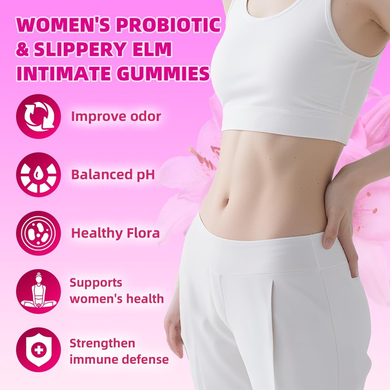 BVIVLOO Women's Probiotic Slippery Elm Gummies - Her Juicy Probiotics