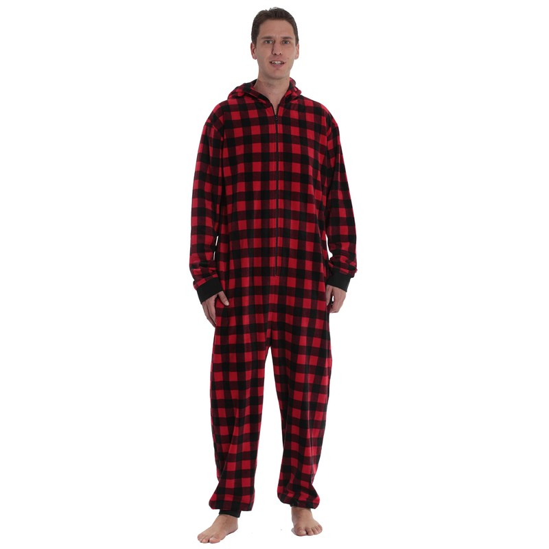 #followme Adult Onesie Pajamas Buffalo Plaid 65954-10195-XXL