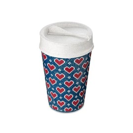 Koziol Iso-To-Go Double Wall Cup with Lid 400ml – Red Hearts