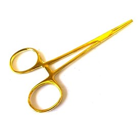 Kelly Forceps/Clamps Straight Medical Veterinary, Nurse, Dissection, Hemostats, Locking Forceps, Dog Pulling Hair, Fishing, Gold, 5.5"