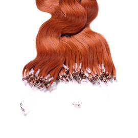 Hair2Heart 150 x 0.5g Microring Loop Extensions, - 20", colour #130 deep copper blond, wavy