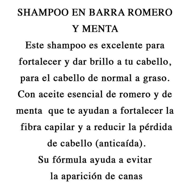 Shampoo En Barra Romero Y Menta Limpieza Profunda Blen