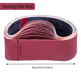 DeJivsin Pack of 15 Sanding Belts, 75 x 457 mm Belt Sander Sanding Belts, Grit 80/120/150/240/400, Belt Sander for Polishing, Filing, Sanding and Rust Removal of Metal