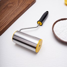 LdawyDE Rolling Pin, Small Stainless Steel, Rolling Pin, Handmade Rolling Pin, Ideal for Baking Dough, Pizza, Cakes, Pastries, Pasta, 9.4 cm