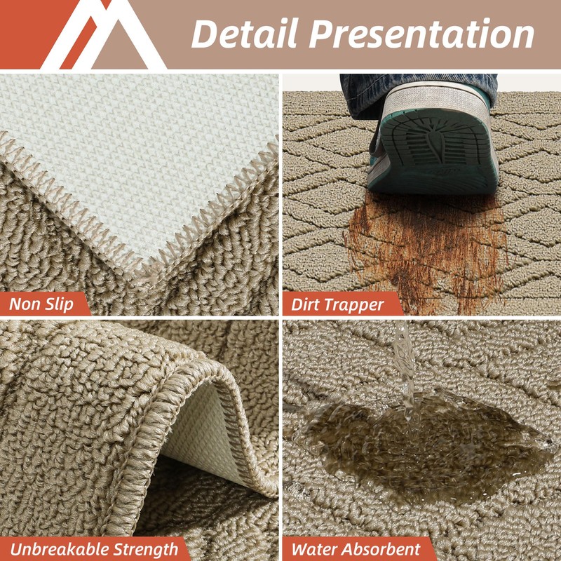 COSY HOMEER 48x20 Inch/30X20 Inch Kitchen Rug Mats Made of