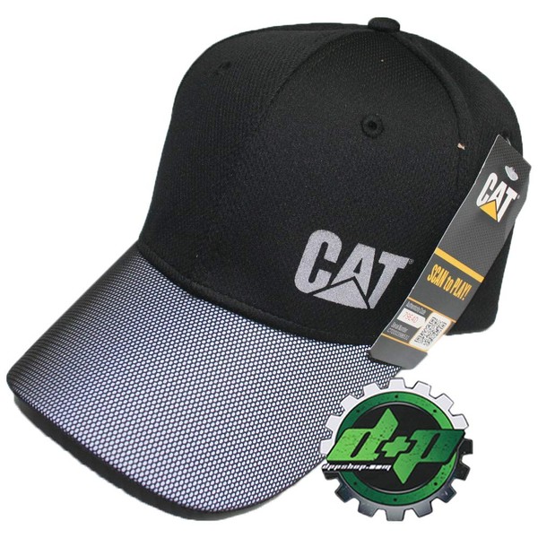 CAT Logo Caterpillar Black Reflective Safety Bill Trucker hat Truck Cap