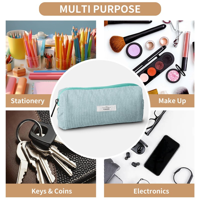 Purbert Pencil Bag Pen Case, Soft Corduroy Small Pencil Pouch
