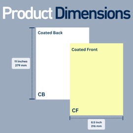 Buck 2 Part Reverse Digital Carbonless Copy Paper, 8.5" x 11" Collated Paper, 1 Ream, 500 Sheets, 92 Bright, CF Canary/CB White - Ideal for Laser & Digital Printers & Perfect for Quality Duplicates