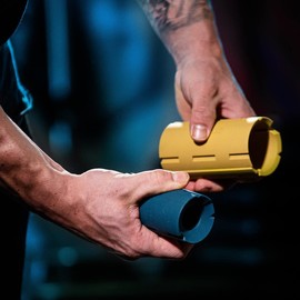 Tribus Thick Grips for Barbells Dumbbells | Thick Dumbbell Grips | Extreme Arms & Forearms Builder - Grip Strength | Superior Barbell Grip & Comfort for Weight Lifting & Training (2-in-1 Thick Grips for Barbells)