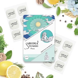 Aroma Stickers Original Blend Focus Edition- 100% Natural Essential Oil Scented Mask Stickers for Face Mask & Pillow (12 Stickers/pc) -Personal Aroma/Relaxing (Pack of 1)