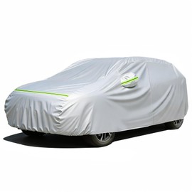 Favoto Hatchback Car Cover Waterproof All Weather for Automobiles Compatible with VW Golf, Ford Fiesta, Honda Fit, Outdoor Sun Rain Protection Car Tarp Universal Fit for Hatchback (157-171 inch)
