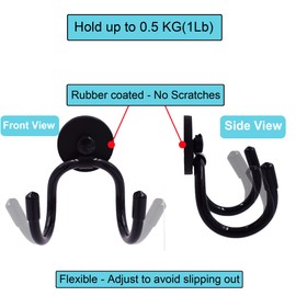 YYST Mini Magnetic Towel Hook Towel Hanger Rack for Kitchen Dish Towels, Hand Towels, Sports Sweat Towels, Gym Towels, etc. Not for Bath Towels - Hold up to 0.5 Lb- No Towels Included (1)