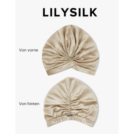 LilySilk 100% Mulberry Silk Sleep Cap for Curly Hair 19 Momme Silk Bonnet Night Sleep Cap Headwear Hair Wrap for Women with Elastic Band, Brown
