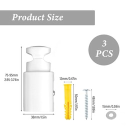 Set of 3 Radiator Brackets, White Bathroom Radiator Parts, Towel Holder for Radiator Mounting Accessories, Bathroom Radiator Towel Holder, for Bathroom Radiators, Straight and Curved Bathroom