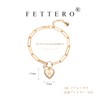 FETTERO Women's 14K Gold Heart Shape A-Z Double Layer Bracelet