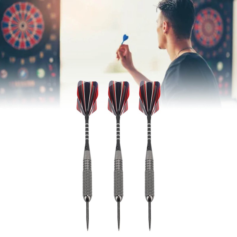 3PCS Metal Tip Darts Set for Dartboard Iron Aluminum Professional
