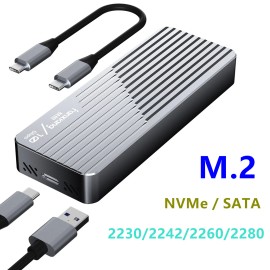 Fanxiang M.2 NVMe SATA SSD Enclosure USB Type C 10Gbps NVMe SSD External Case  - With Built-in cooling fan
