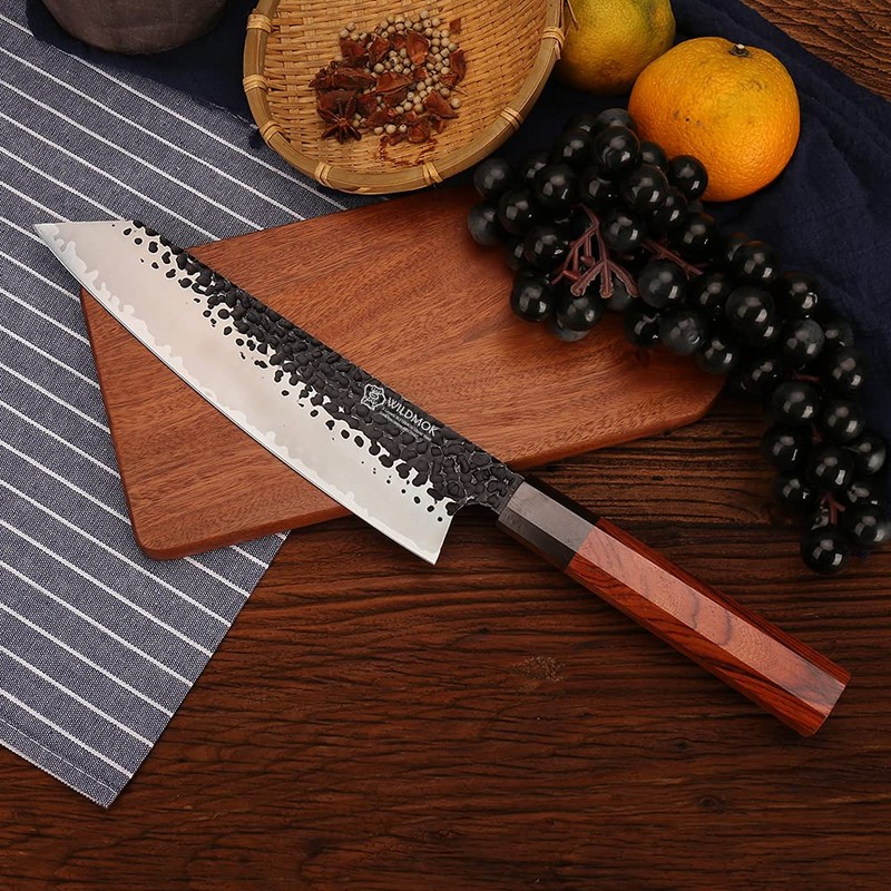 WILDMOK 9 Inch Kiritsuke Chef Knife 3 Layers 9Cr18MoV Clad