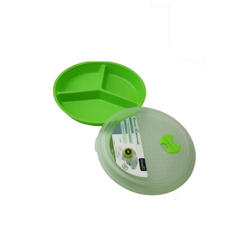 Dependable Industries inc. Essentials 3-Pack Divided Microwave Plates with Vented