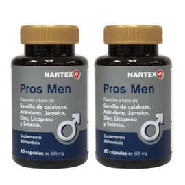 Pros Men 2 Pack  Suplemento Alimenticio para el Bienestar Masculino Diario 35, con Zinc, Licopeno y Semilla de Calabaza  120 Cápsulas Totales.        