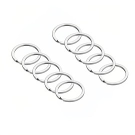 DOETYD 10pcs 25mm Key Ring Hoop,Metal Key Rings Metal Flat Split Key Ring Round Key Rings Circular Keychain (Silver)