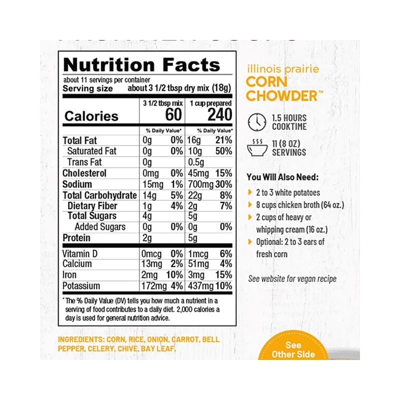 Frontier Soups Hearty Meals Illinois Prairie Corn Chowder, 7 oz,