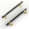 Coinkoly 10 Pack 7 Inch(177mm) Black and Gold Cabinet Pulls