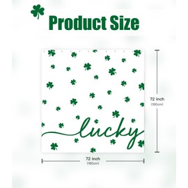 Stanoha Shamrocks St. Patrick's Day Shower Curtain for Bathroom Decor White Lucky Spring Irish Green Curtains Bathtub Cortinas de Baño Cute Decorative Girls Unique Design Pretty Women 72 x72 Inch