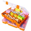 LAifu 2PCS Plastic Craft Storage Box, Orange Organizer Container with