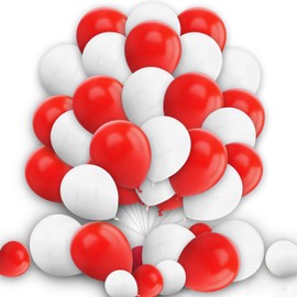 Red White Balloons Small 5" Inch Birthday Balloons for Kids Girls Boys Birthday Decoration Wedding Baby Shower Party Decorations Pack of 30