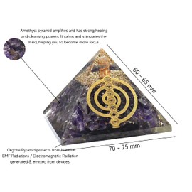 Large Orgone Pyramid | Amethyst Pyramid Crystal | Chakra Reiki Orgonite Pyramid | Organ Pyramids Positive Energy Healing