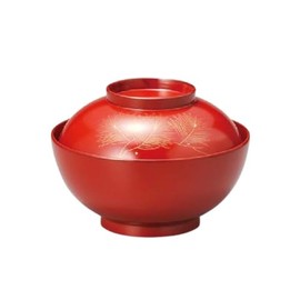 J-kitchens Soup Bowl, Made in Japan, Shinshinmatsu Zoni Bowl, Vermilion (1 Guest), 5.3 inches (13.6 cm), Lacquer, Hand-Painted Sonichi