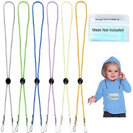 AMKMAX Mask Lanyard for Kids and Adults,Adjustable Lanyard Strap Ear Savers for Mask,Anti-Lost Mask Holder,Storage Clip for Mask