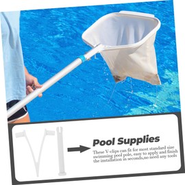 Levemolo 5 Sets Swimming Pool Accessories V Clip Vacuum Pool Supply Skimmer Net Attachment Clip Plastic v Clips Pool Accessory Leaf Rake Attachment Clip Swimming Pool Cleaning Tools