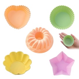 YASYU 5Pcs Silicone Baking Cups Muffin Liners, Reusable Baking Cups Pastry Muffin Molds, 42343224