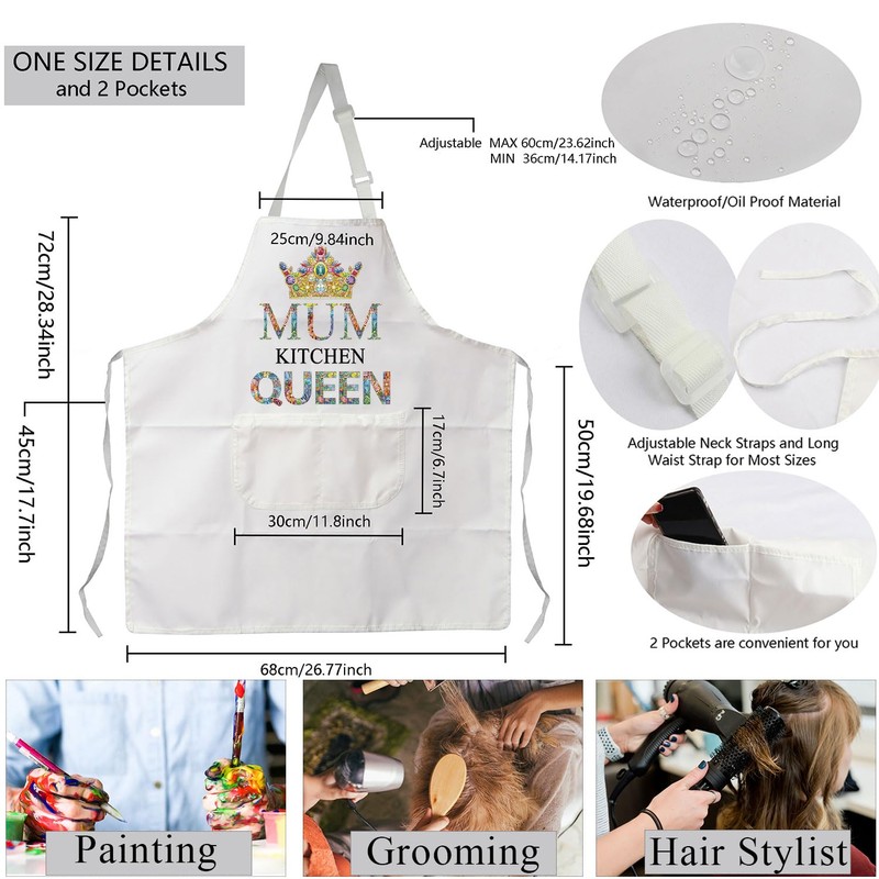 BNQL Mom and Dad Cooking Aprons Kitchen King Queen Matching