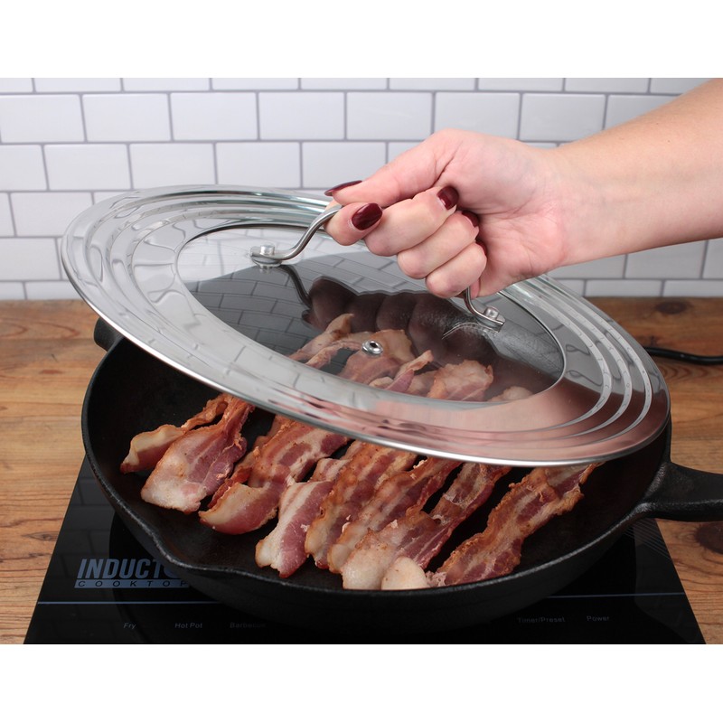 RSVP International Universal Lid Insert Steel & Secure Tempered Glass