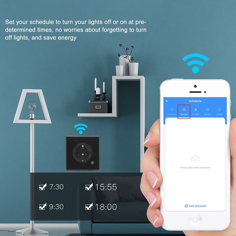 Smart Socket 16A 3000W Modern Design Multi Function Smart Timing