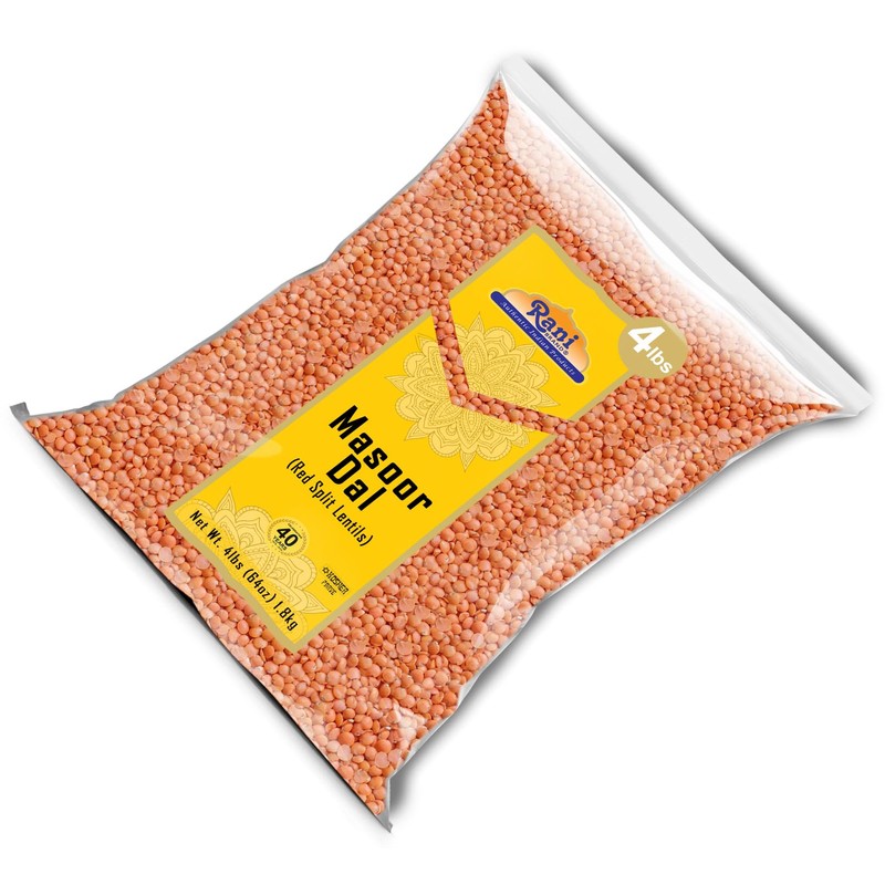 Rani Masoor Dal (Indian Red Lentils) Split Gram, 64oz (4lbs)