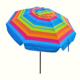 ROFFT 7 Ft Heavy Duty High Wind Beach Umbrella, Parasols with sand anchor & Tilt Sun Shelter, UV 50+ Protection Outdoor Sunshade, Umbrellas Carry Bag for Patio, Garden, Pool, Backyard