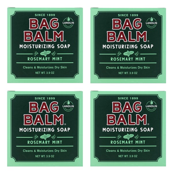 Bag Balm Bar Soap, Mega Moisturizing, Rosemary Mint, 3.9oz Per