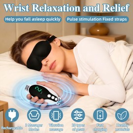 Calm Carry Handheld Sleep Aid Device for Adults with Earplugs and Eye Mask, Calming Relaxation Tool, Sleep Devices for Relieving Anxiety & Improving Deep Sleep, 3 Modes and 20 Gears