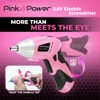 Pink Power Cordless Screwdriver Set - 3.6V Electric Screwdriver Rechargeable