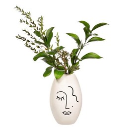 Sass & Belle Abstract Face White Large Vase