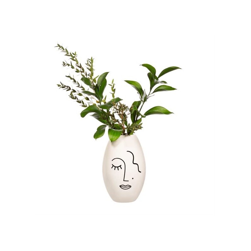 Sass & Belle Abstract Face White Large Vase