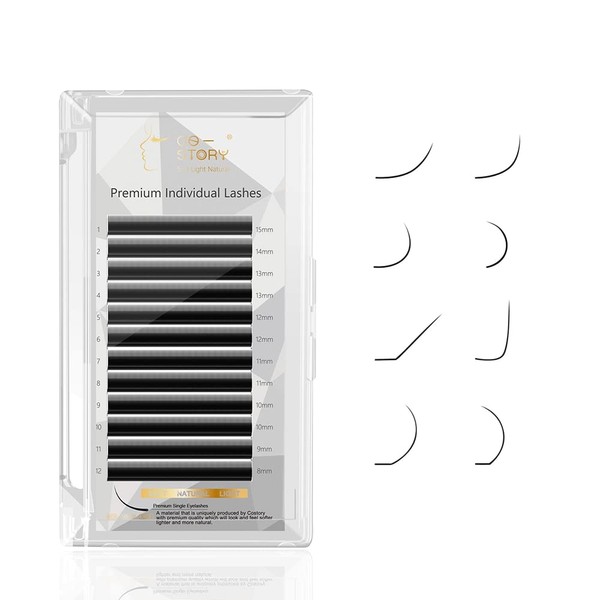 Costory Eyelash Extension Individual Supplies Matte Black Eyelashes Classic Light