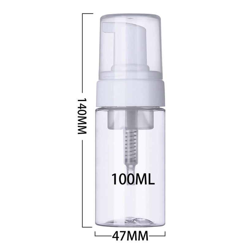 VASANA 3Pcs 100ML 3.4oz Clear Plastic Foaming Soap Dispenser Refillable